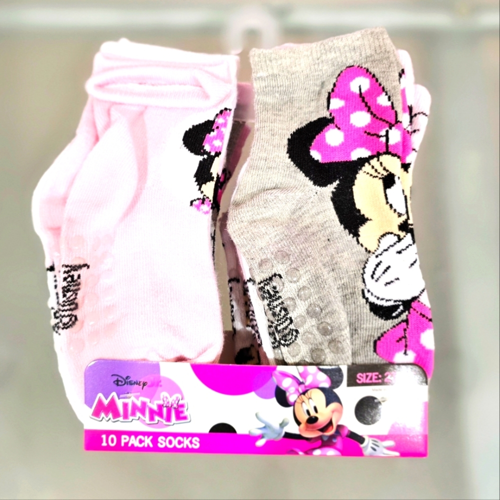 NEW! Disney Minnie Mouse 10 Pack Socks Size 2T - 4T